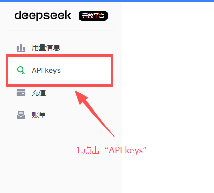 DeepSeek API Keys 页面